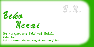 beko merai business card